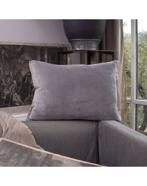 Housse de coussin Medicis velours souris - 40x55 cm