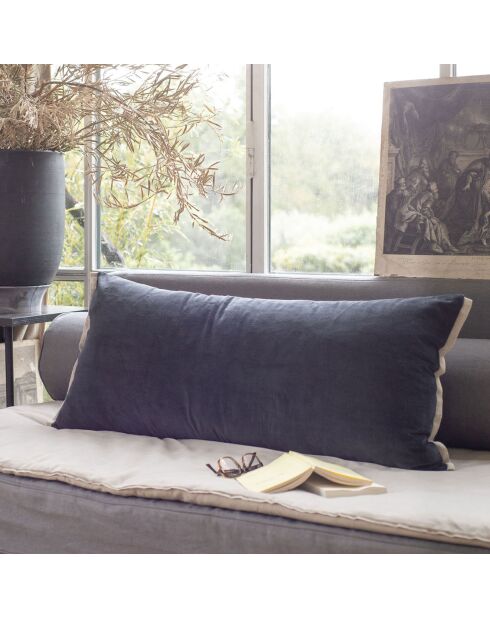 Housse de coussin Medicis velours beluga - 45x100 cm