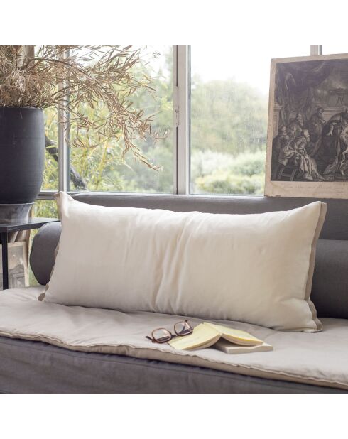 Funda de cojín Medicis de terciopelo crudo, 45 x 100 cm