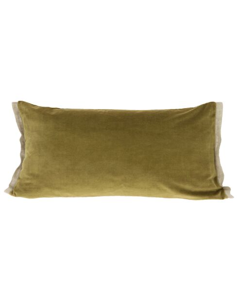 Funda de cojín Medicis de terciopelo verde oliva - 45x100 cm