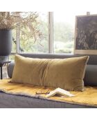 Funda de cojín Medicis de terciopelo verde oliva - 45x100 cm