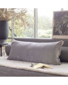 Housse de coussin Medicis velours souris - 45x100 cm