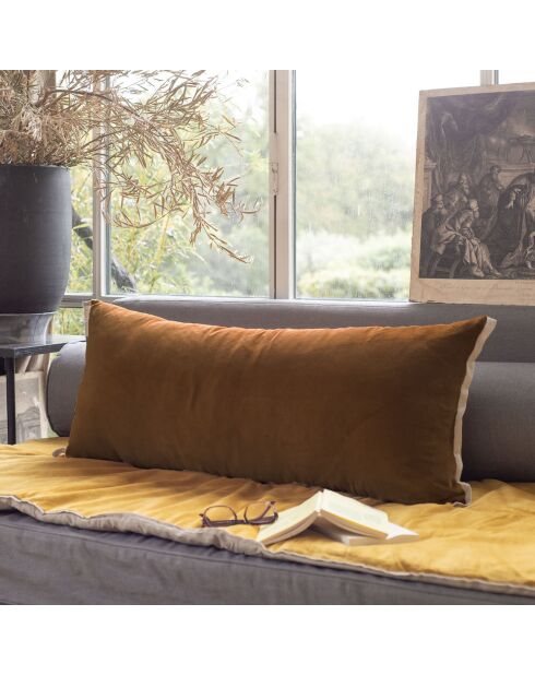 Fodera per cuscino Medicis in velluto tortora - 45x100 cm