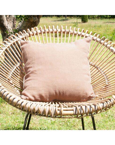 Fodera per cuscino Linon in lino rosa - 45x45 cm
