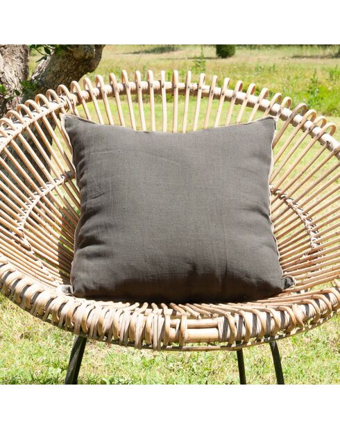 Linon Kissenhülle, Leinen-Tinte, 45 x 45 cm