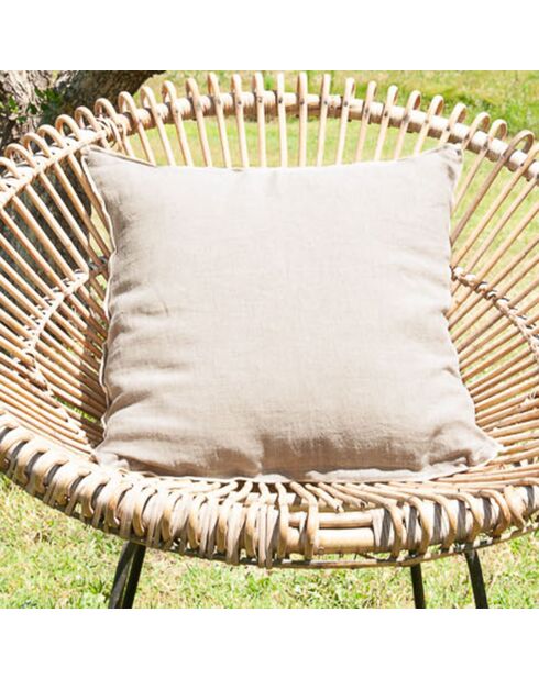 Funda de cojín Linon de lona de lino natural - 45x45 cm