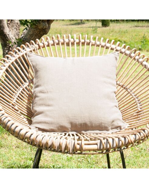 Funda de cojín Linon de lona de lino natural - 45x45 cm