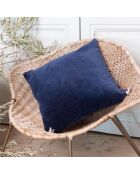 Housse de coussin Vague velours marine - 45x45 cm