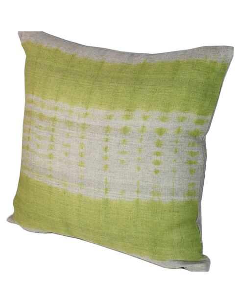 Funda de cojín Ondée de lona de lino celeri - 45x45 cm