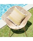 Funda de cojín Ondée de lona de lino celeri - 45x45 cm