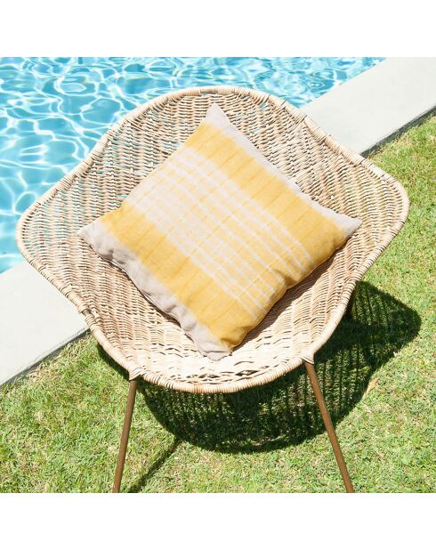 Ondée Kissenhülle aus ockerfarbenem Leinen - 45x45 cm