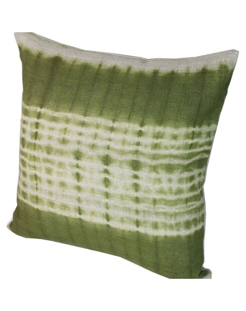 Funda de cojín Ondée de lona de lino oliva - 45x45 cm