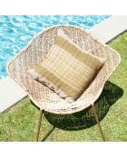 Funda de cojín Ondée de lona de lino oliva - 45x45 cm