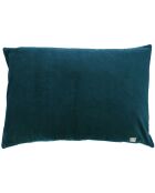 Grande housse de coussin Vague velours bleu orage - 50x75 cm