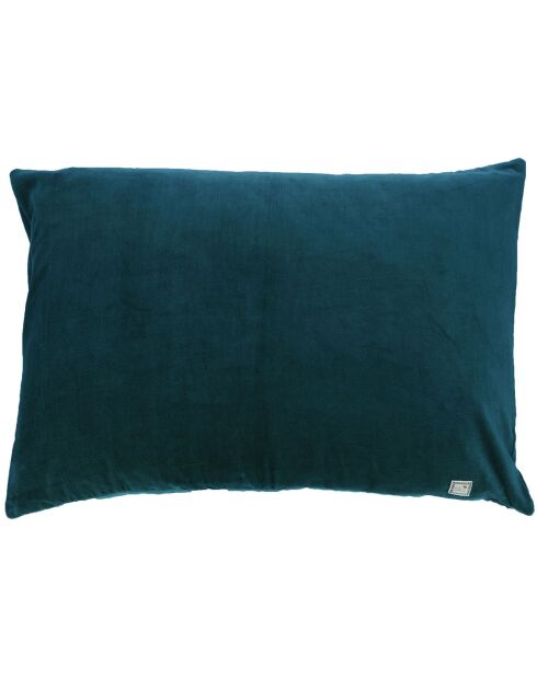 Grande housse de coussin Vague velours bleu orage - 50x75 cm
