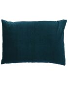 Grande housse de coussin Vague velours bleu orage - 50x75 cm