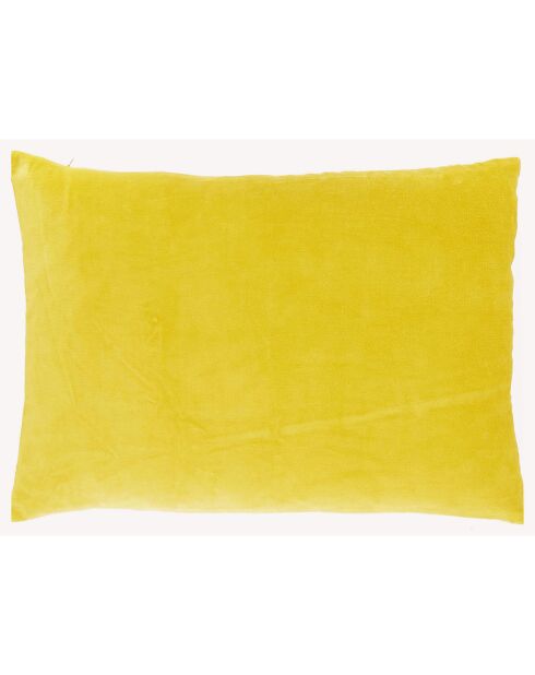 Funda de cojín grande de terciopelo amarillo ondulado, 50 x 75 cm