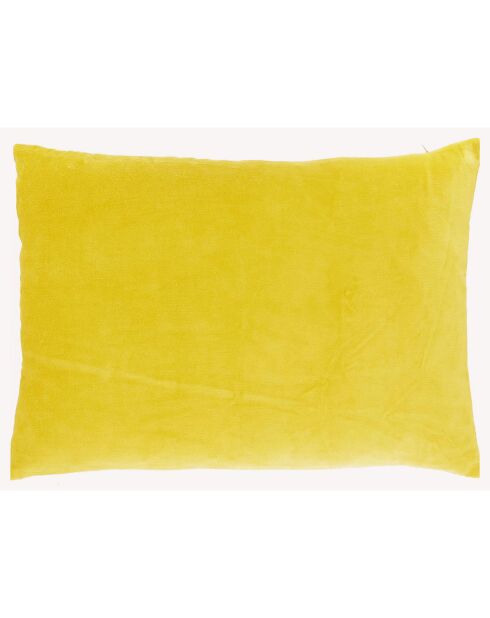 Funda de cojín grande de terciopelo amarillo ondulado, 50 x 75 cm
