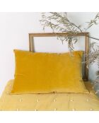 Funda de cojín grande de terciopelo amarillo ondulado, 50 x 75 cm