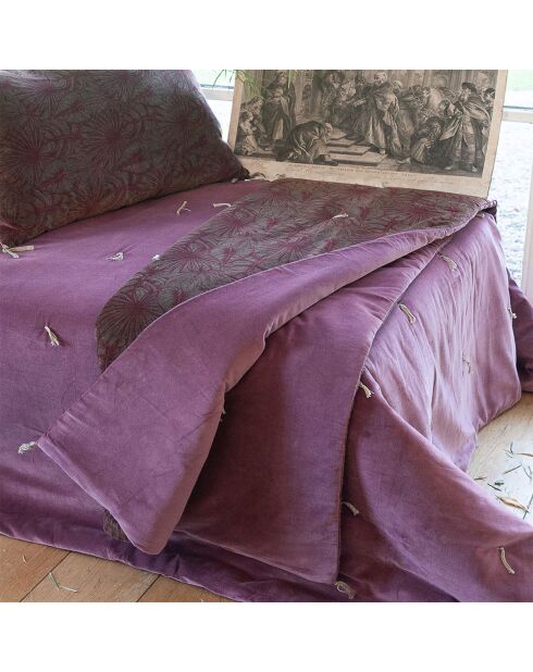 Nachttisch Goa aus rubinfarbenem Samt - 90x200 cm