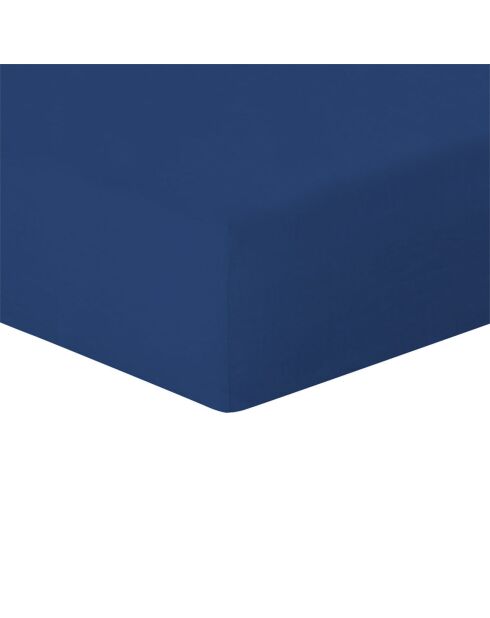 Sábana bajera ajustable Hortense de lino lavado azul