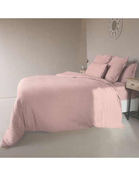 Housse de couette en Lin Lavé Hortense rose