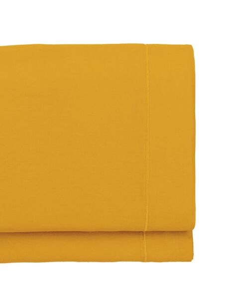 Drap plat en Satin de Coton Julia jaune