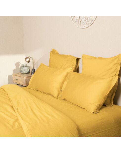 Housse de couette en Satin de Coton Julia jaune