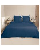 2 Taies d'oreiller en Satin de Coton Julia bleues