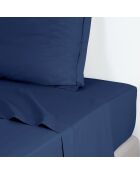 Drap plat en Satin de Coton Julia bleu