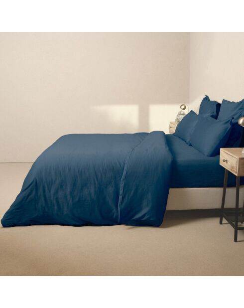 Housse de couette en Satin de Coton Julia bleue