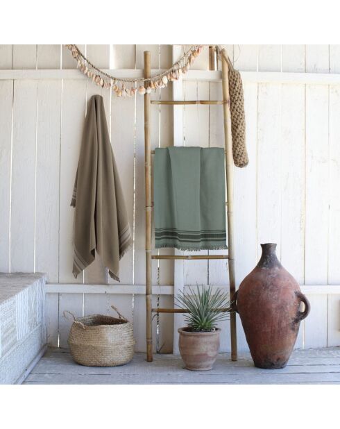 Fouta éponge Faro vert  - 100x180 cm