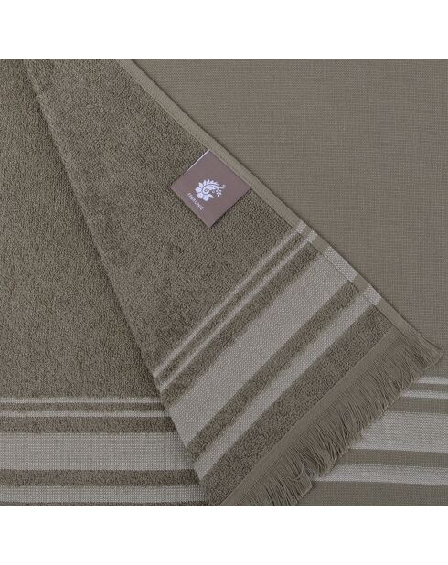 Fouta éponge Faro vert  - 100x180 cm