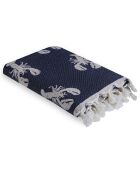 Wendbarer Fouta blauer Hummer - 100x200 cm
