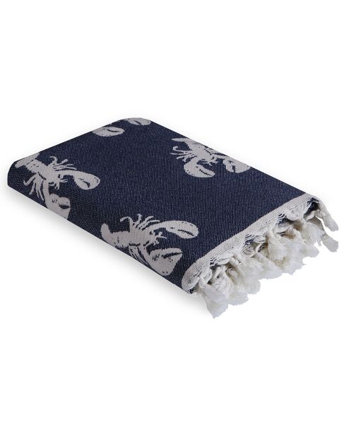Wendbarer Fouta blauer Hummer - 100x200 cm