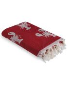 Wendbarer roter Hummer, Fouta, 100 x 200 cm