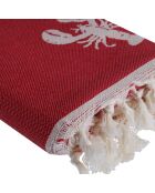 Wendbarer roter Hummer, Fouta, 100 x 200 cm