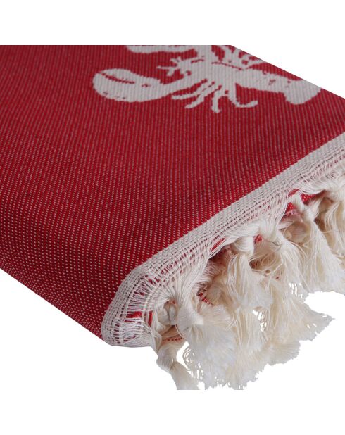 Wendbarer roter Hummer, Fouta, 100 x 200 cm