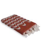 Cabana fouta reversibile rossa - 100x200 cm