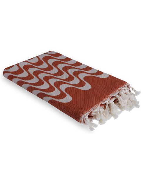 Cabana wendbare Fouta rot - 100x200 cm