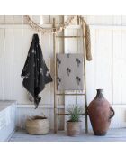 Fouta reversible Palmier noir - 100x200 cm
