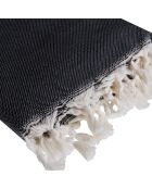 Fouta reversible Palmier noir - 100x200 cm