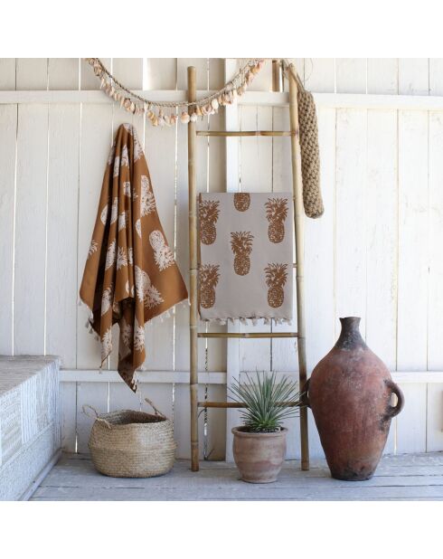 Wendbare Fouta gelbe Ananas - 100x200 cm