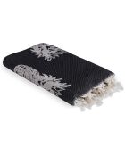Omkeerbare fouta-zwarte ananas - 100x200 cm