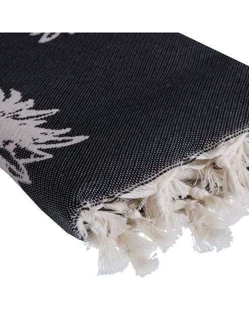 Omkeerbare fouta-zwarte ananas - 100x200 cm