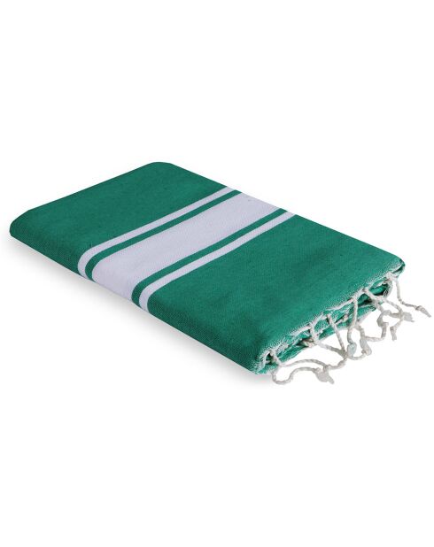 Fouta traditionnelle St Tropez vert - 100x200 cm