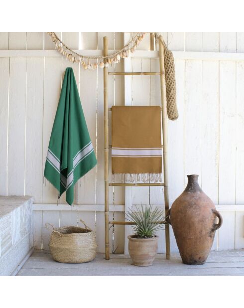 Fouta traditionnelle St Tropez vert - 100x200 cm