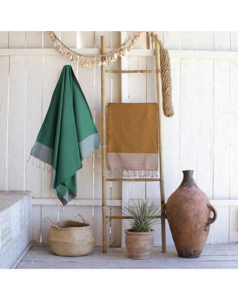 Fouta Ibiza Bienenwabe grün - 100x200 cm