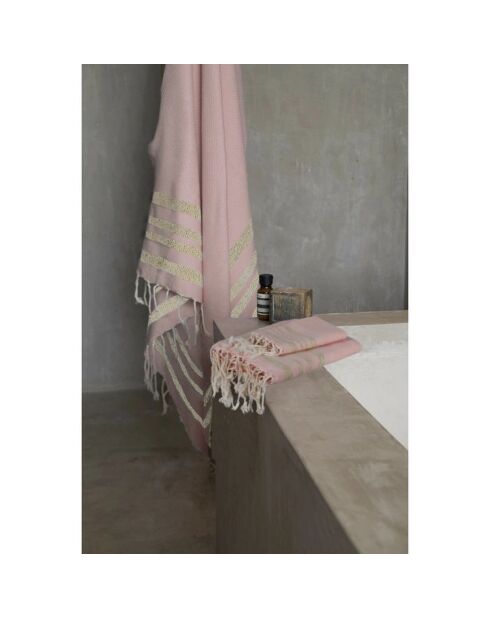 Hamptons 3-delige roze badfoutas - 100x200 cm
