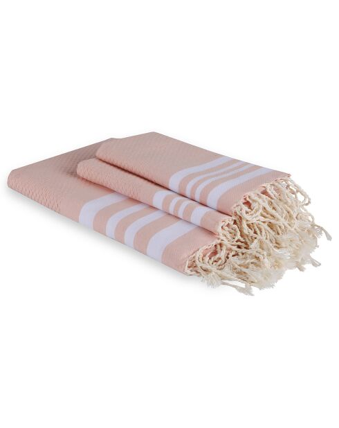 Hamptons 3-delige roze badfoutas - 100x200 cm